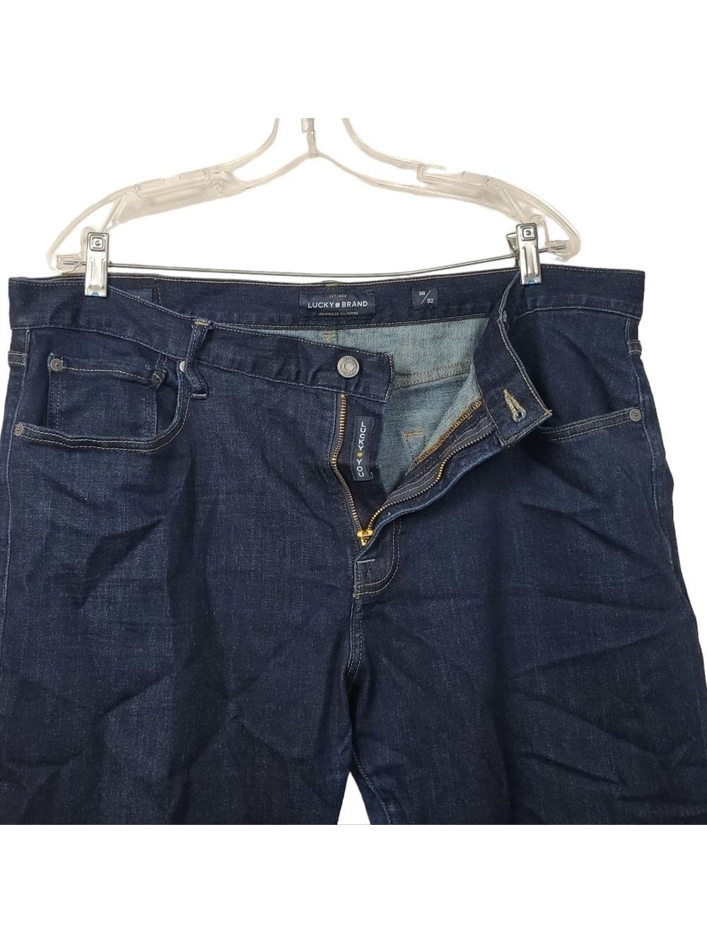 Lucky Brand 410 Athletic Slim Blue Denim Jeans 38x32 - Picture 3 of 11
